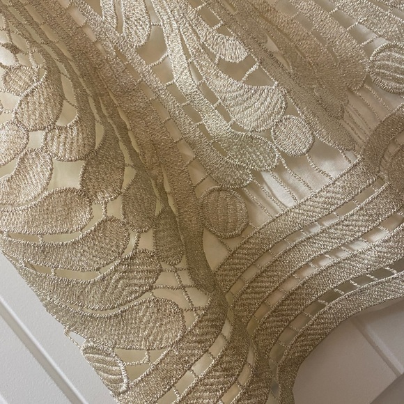 NWT ✨EXPRESS Champagne Glitter Metallic Lace Tank - Picture 5 of 5